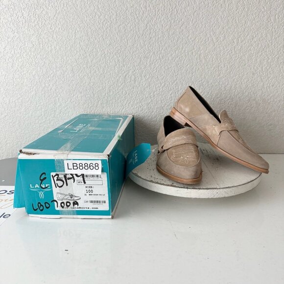 Lane Boots Womens Western Flats 10 MARTINGALE Latte Suede Cowgirl Loafer Slip On - Picture 13 of 13